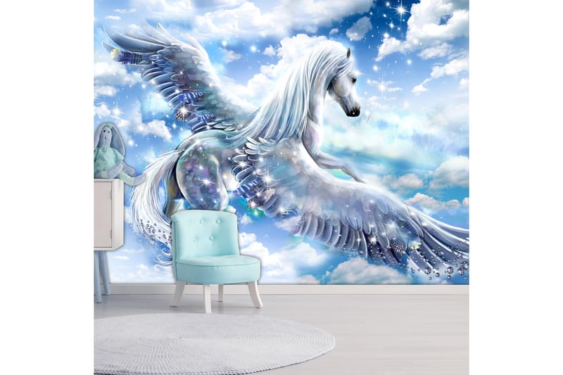 Fototapet Pegasus Blue 150x105 - Innredning - Veggdekorasjon - Tapeter - Fototapeter