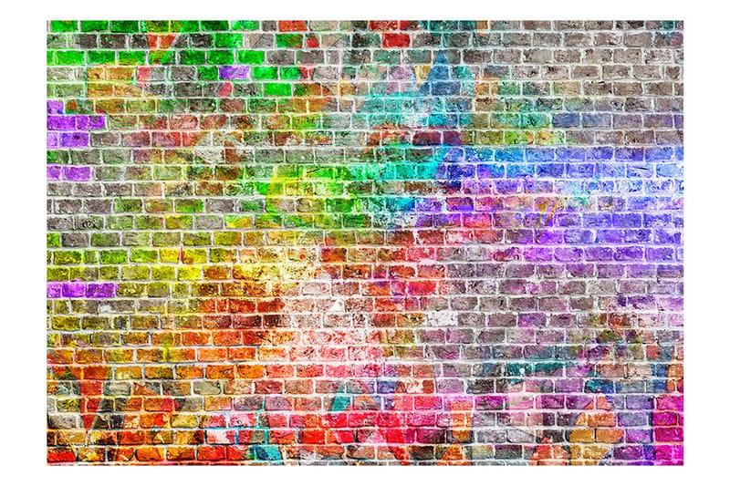 Fototapet Rainbow Wall 300x210 - Artgeist sp. z o. o. - Innredning - Veggdekorasjon - Tapeter - Fototapeter