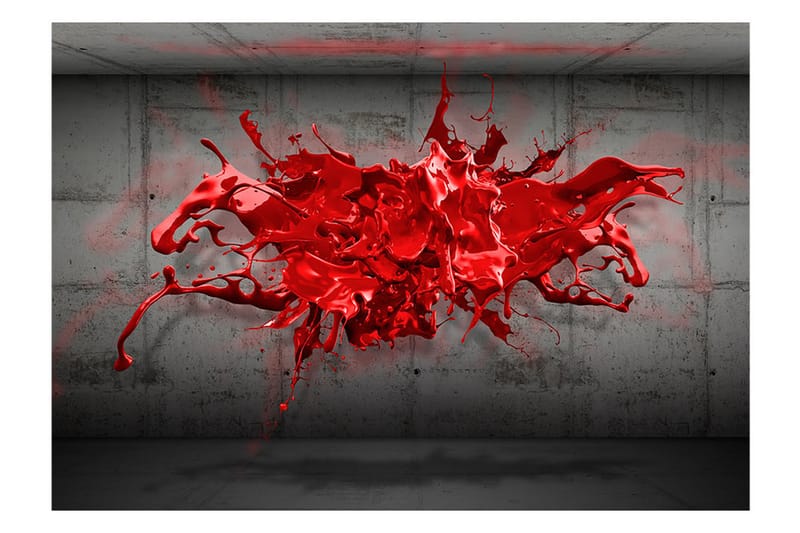 Fototapet Red Ink Blot 300x210 - Artgeist sp. z o. o. - Innredning - Veggdekorasjon - Tapeter - Fototapeter