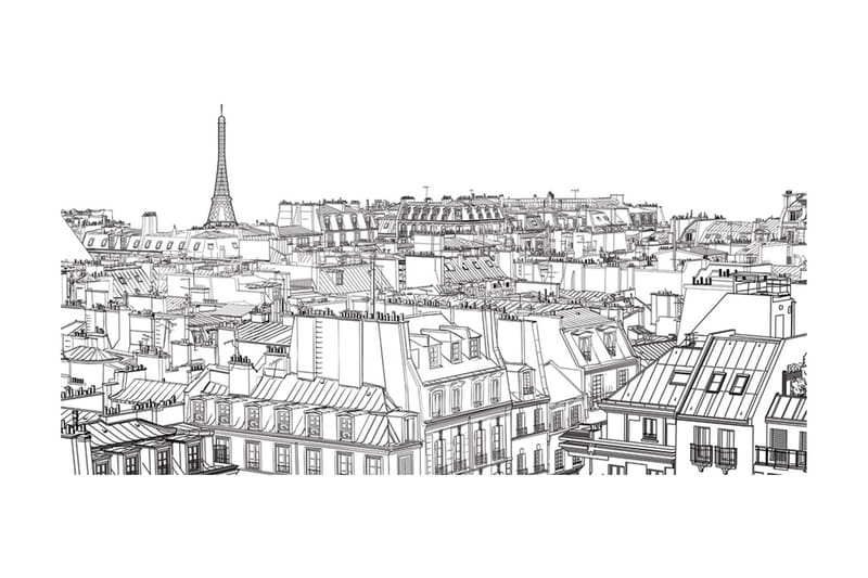 Fototapet XXL Parisian S Sketchbook 550x270 - Artgeist sp. z o. o. - Innredning - Veggdekorasjon - Tapeter - Fototapeter