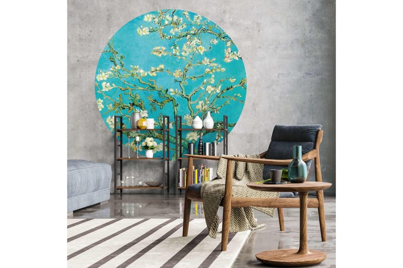 WallArt Tapetsirkel Almond Blossom 190 cm - Flerfarget - Innredning - Veggdekorasjon - Tapeter - Fototapeter