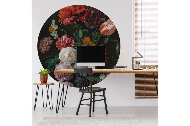 WallArt Tapetsirkel Golden Age Flowers 142,5 cm - Flerfarget - Innredning - Veggdekorasjon - Tapeter - Fototapeter