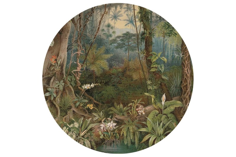 WallArt Tapetsirkel In the Jungle 142,5 cm - Flerfarget - Innredning - Veggdekorasjon - Tapeter - Fototapeter
