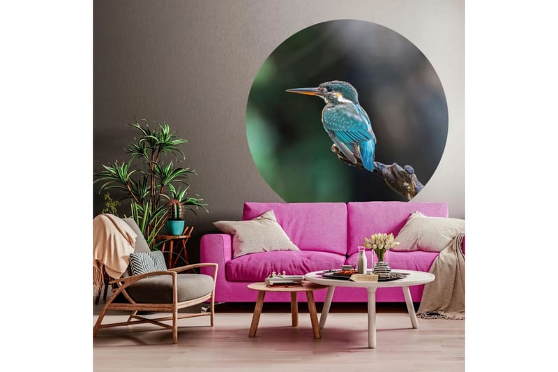 WallArt Tapetsirkel The Kingfisher 190 cm - Flerfarget - Innredning - Veggdekorasjon - Tapeter - Fototapeter