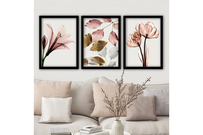 Decorative Framed Painting (3 Pieces) 35x45 - Innredning - Bilder & kunst