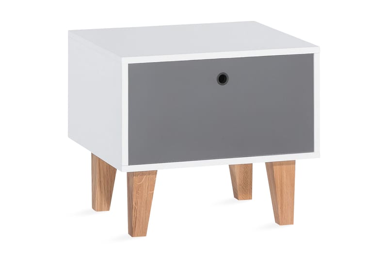 Concept Nattbord Hvit/Natur - Hvit/Mørkegrå/Tre/natur - Møbler - Barnemøbler - Barnebord - Stellebord - Stellekommode