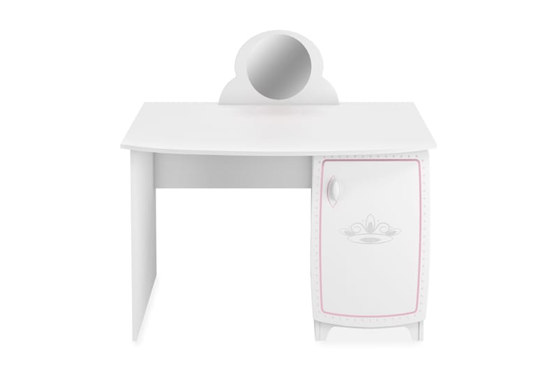 Music Barneskrivebord med Speil 59 cm - Hvit/Rosa - Møbler - Bord - Avlastningsbord - Sengebord & nattbord