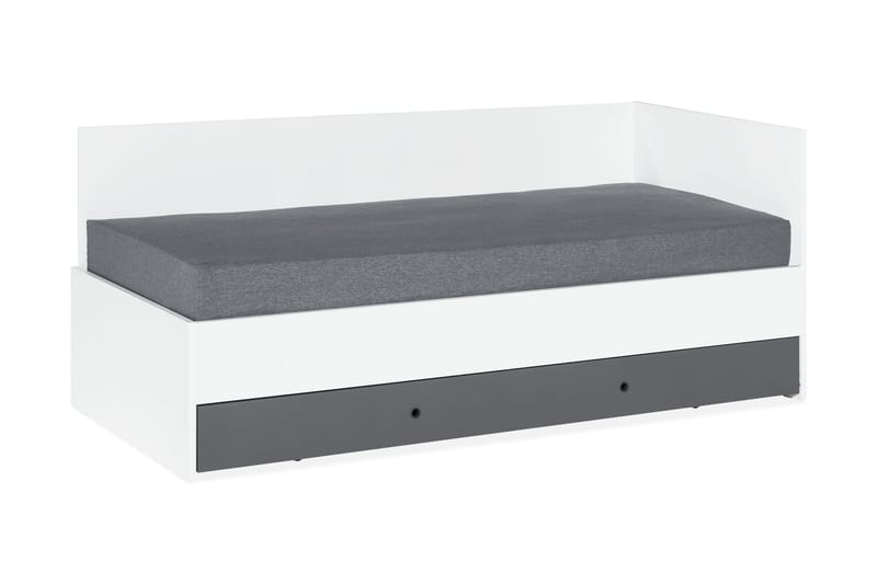 Concept seng med Oppbevaring 90x200 cm Hvit/Mørkegrå - Hvit/Mørkegrå - Møbler - Barnemøbler - Oppbevaring barnerom - Barneskap