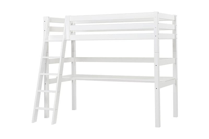 Ljunga seng med stige og bordplate 207 cm - Hvit - Møbler - Barnemøbler - Barneseng & Juniorseng