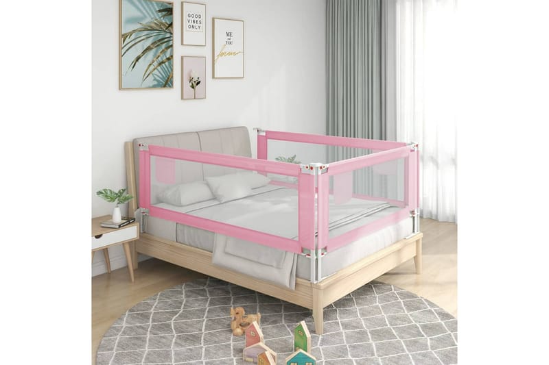 Sengehest småbarn rosa 200x25 cm stoff - Rosa - Møbler - Barnemøbler - Barneseng & Juniorseng