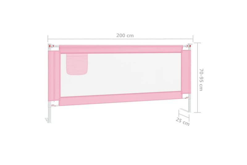 Sengehest småbarn rosa 200x25 cm stoff - Rosa - Møbler - Barnemøbler - Barneseng & Juniorseng