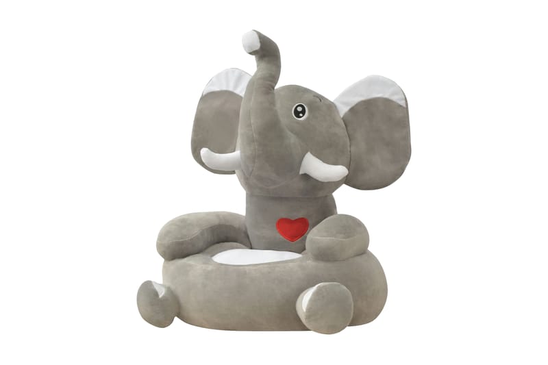 Barnestol plysj elefant grå - Grå - Møbler - Barnemøbler - Barnestol - Skrivebordstol barn