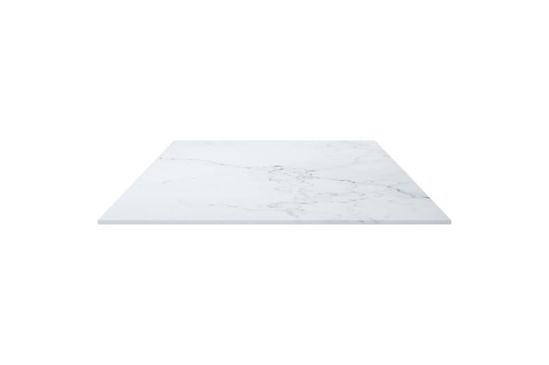 Bordplate hvit 100x50 cm 6 mm herdet glass med marmor design - Hvit - Møbler - Bord - Bordtilbehør - Bordplate