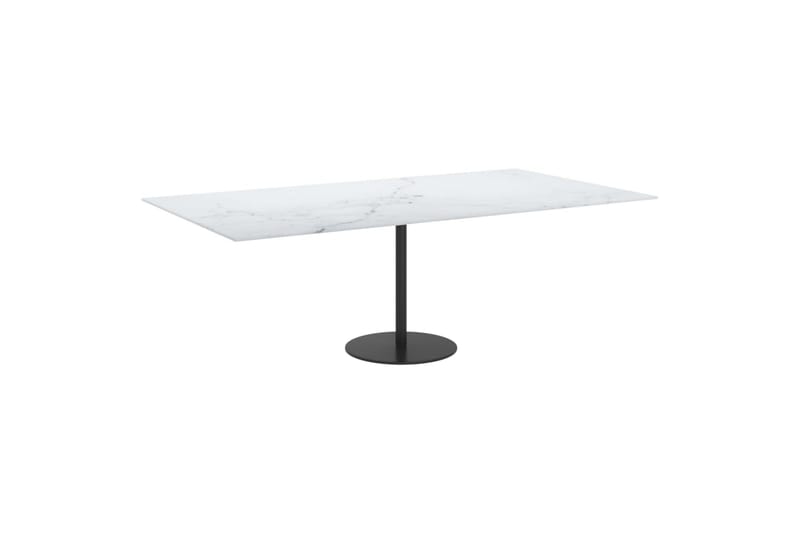 Bordplate hvit 120x65 cm 8 mm herdet glass med marmor design - Hvit - Møbler - Bord - Bordtilbehør - Bordplate