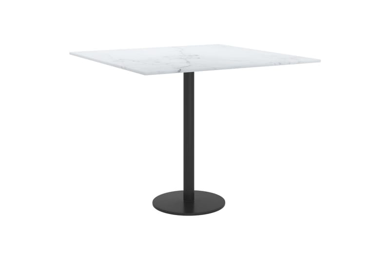 Bordplate hvit 50x50 cm 6 mm herdet glass med marmor design - Hvit - Møbler - Bord - Bordtilbehør - Bordplate