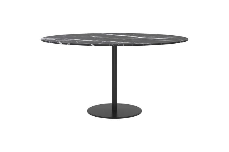 Bordplate svart 80x1 cm herdet glass med marmor design - Svart - Møbler - Bord - Bordtilbehør - Bordplate