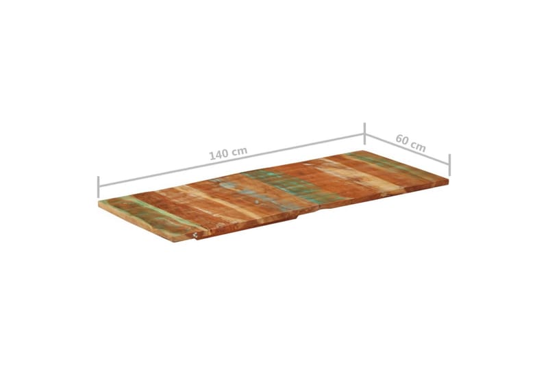 RektangulÃ¦r bordplate 60x140 cm 25-27 mm gjenvunnet heltre - Flerfarget - Møbler - Bord - Bordtilbehør - Bordplate