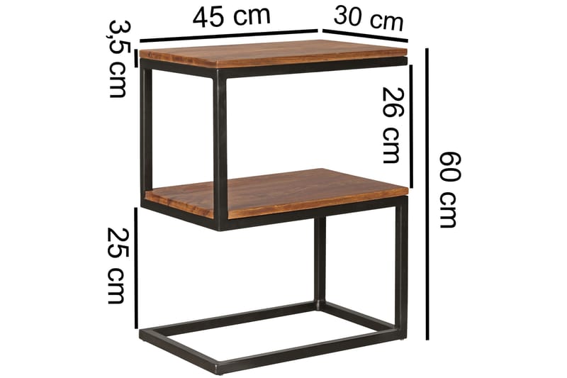 Aranza Avlastningsbord 45 cm - Brun - Møbler - Bord - Avlastningsbord - Brettbord og småbord