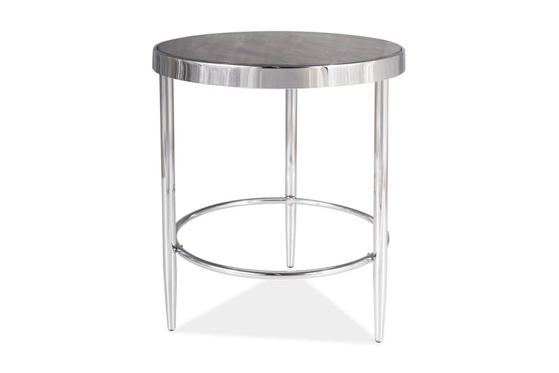 Calhan Sidebord 42 cm Rundt - Glass/Sølv/Brun - Møbler - Bord - Avlastningsbord - Brettbord og småbord