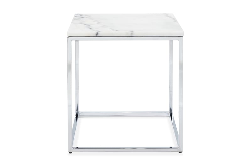 Carrie Sidebord 45 cm Marmor - Hvit/Stål - Møbler - Bord - Avlastningsbord - Brettbord og småbord