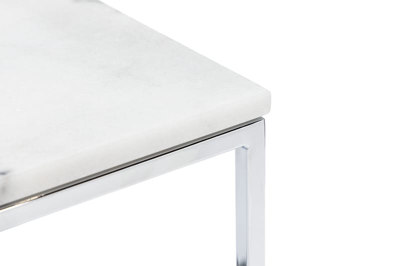 Carrie Sidebord 45 cm Marmor - Hvit/Stål - Møbler - Bord - Avlastningsbord - Brettbord og småbord