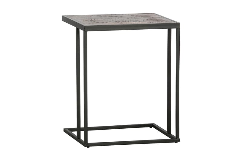 Difranco Sidebord 45 cm - Teak/Jern/Beige - Møbler - Bord - Konsollbord & avlastningsbord - Brettbord og småbord