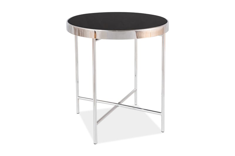 Ginana Sidebord 43 cm Rundt - Glass/Sølv - Møbler - Bord - Avlastningsbord - Brettbord og småbord