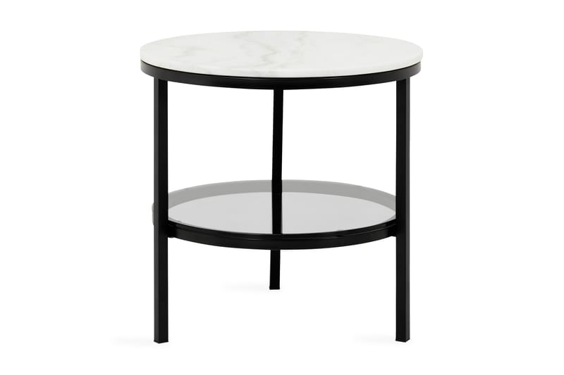 Marise Sidebord 50 cm Rundt - Hvit/Svart - Møbler - Bord - Konsollbord & avlastningsbord - Brettbord og småbord