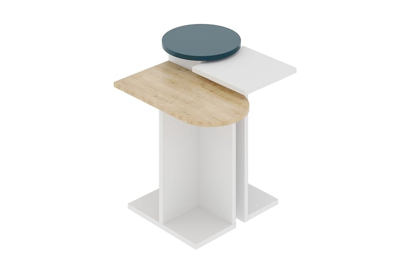 Side Table Hvit|Eik - Møbler - Bord - Avlastningsbord - Brettbord og småbord