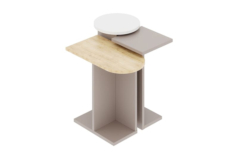 Side Table Hvit|Eik - Møbler - Bord - Konsollbord & avlastningsbord - Brettbord og småbord