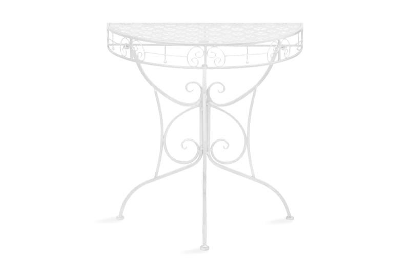Sidebord gammeldags stil halvrund metall 72x36x74 cm sølv - Sølv - Møbler - Bord - Avlastningsbord - Lampebord & sidebord
