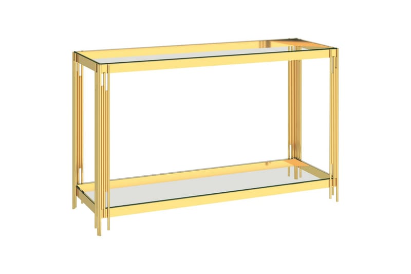 Sidebord gull 120x40x78 cm rustfritt stål og glass - Gull - Møbler - Bord - Sofabord
