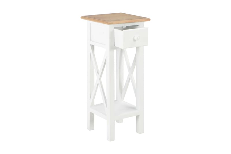 Sidebord hvit 27x27x65,5 cm tre - Møbler - Bord - Avlastningsbord - Brettbord og småbord