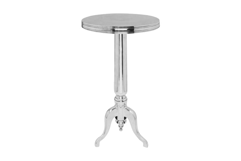 Sidebord rundt aluminium sølv - Sølv - Møbler - Bord - Avlastningsbord - Lampebord &