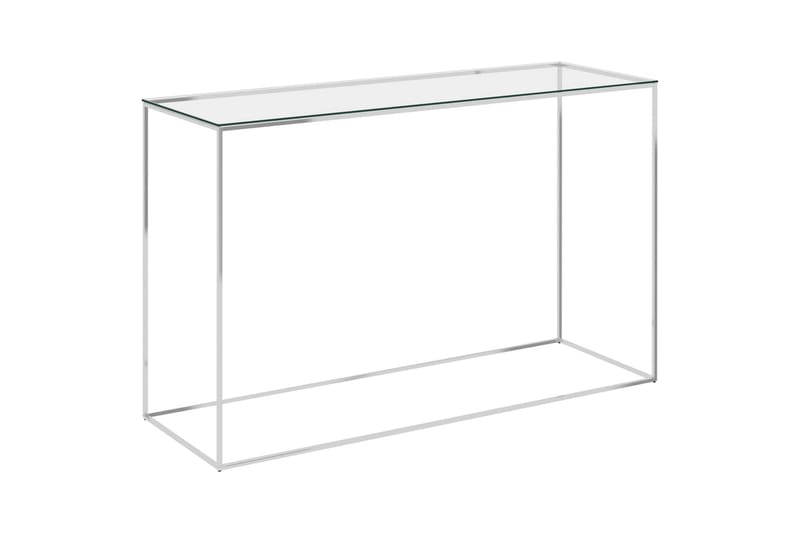 Sidebord sølv 120x40x78 cm rustfritt stål og glass - Silver - Møbler - Bord - Avlastningsbord - Brettbord og småbord