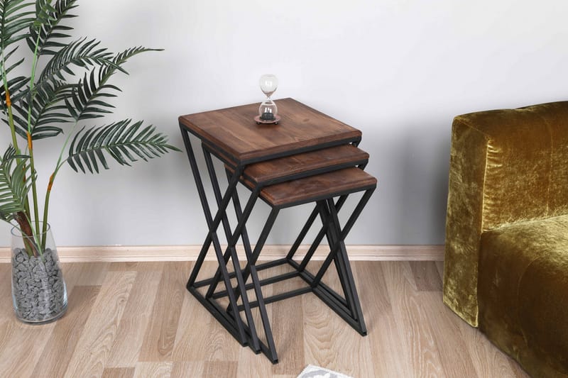 Tutana Brettbord 40 cm - Mørkebrun/Svart - Møbler - Bord - Avlastningsbord - Brettbord og småbord