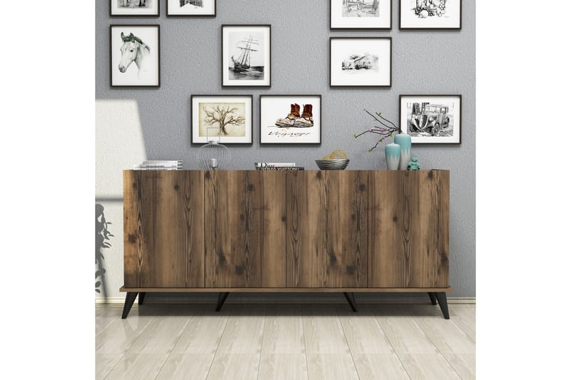 Challur Konsollbord 180 cm - Mørkebrun/Svart/Natur - Møbler - Bord - Avlastningsbord - Konsollbord