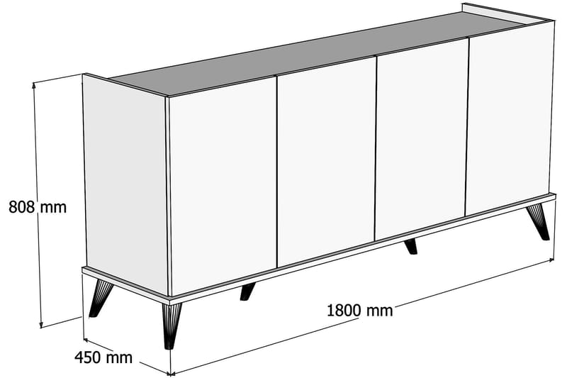 Challur Konsollbord 180 cm - Mørkebrun/Svart/Natur - Møbler - Bord - Avlastningsbord - Konsollbord