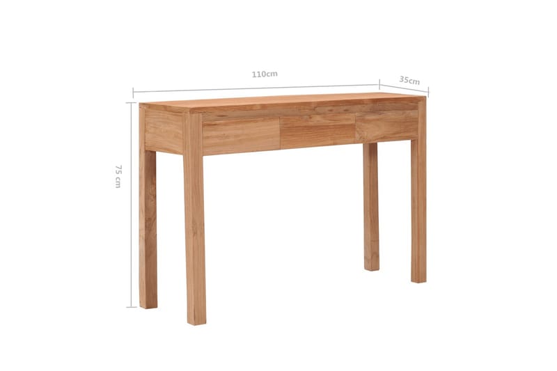 Konsollbord 110x35x75 cm heltre teak - Brun - Møbler - Bord - Konsollbord & avlastningsbord - Konsollbord