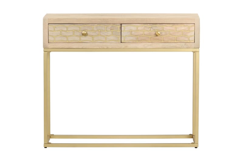 Konsollbord gull 90x30x75 cm heltre mango - Møbler - Bord - Kontorbord - Skrivebord