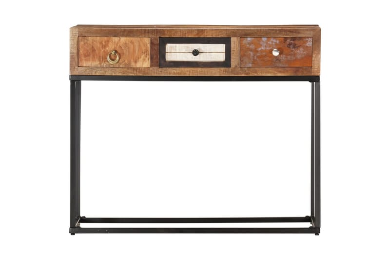 Konsollbord gyllen 90x30x75 cm gjenvunnet heltre - Brun - Møbler - Bord - Avlastningsbord - Konsollbord