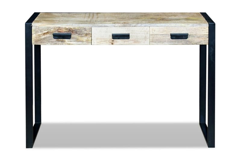 Konsollbord med 3 skuffer heltre mango 110x35x78 cm - Mangotre/Svart - Møbler - Bord - Avlastningsbord - Konsollbord