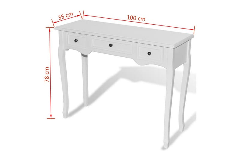 Konsollbord med tre skuffer hvit - Hvit - Møbler - Bord - Konsollbord & avlastningsbord - Konsollbord
