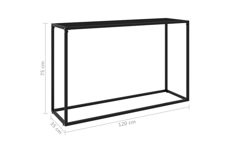 Konsollbord svart 120x35x75 cm herdet glass - Svart - Møbler - Bord - Avlastningsbord - Konsollbord