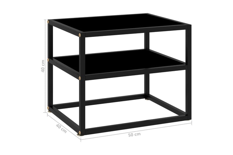 Konsollbord svart 50x40x40 cm herdet glass - Svart - Møbler - Bord - Avlastningsbord - Konsollbord