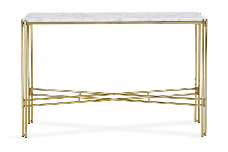 Ponza Avlastningsbord 100 cm Marmor - Hvit/Messing - Møbler - Bord - Spisebord & kjøkkenbord