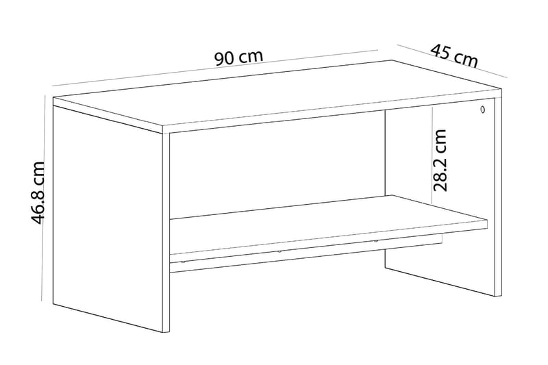Bozdogan Side Avlastningsbord 90 cm - Hvit/Natur - Møbler - Bord - Avlastningsbord - Lampebord & sidebord