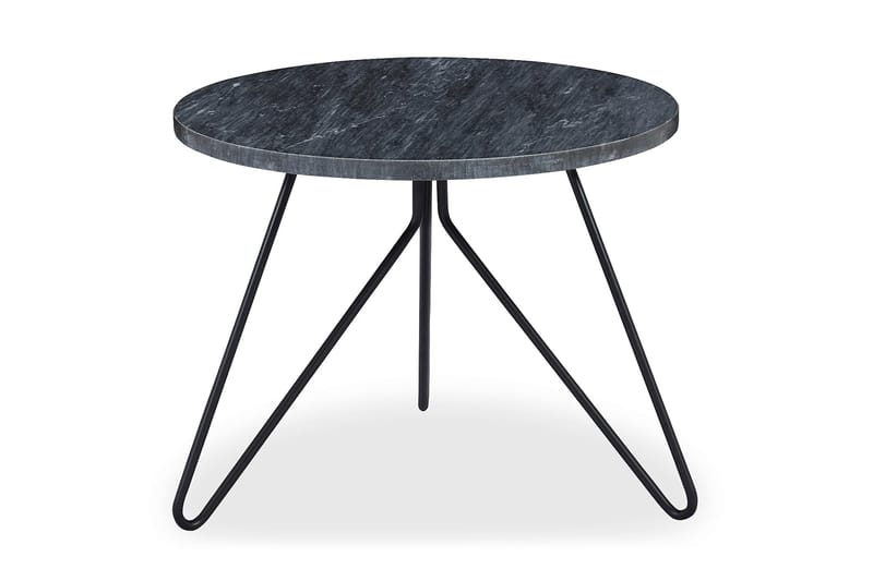Ponza Sidebord 45 cm Rundt Marmor - Grå/Svart - Møbler - Bord - Konsollbord & avlastningsbord - Brettbord og småbord