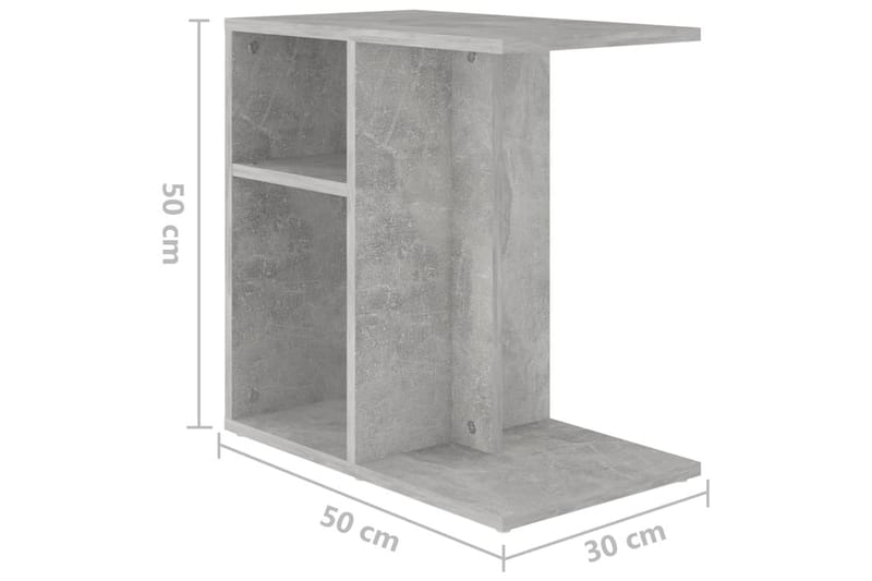 Sidebord betonggrå 50x30x50 cm sponplate - Grå - Møbler - Bord - Avlastningsbord - Lampebord &