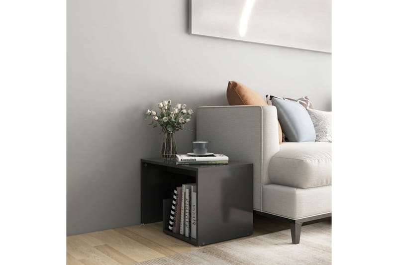 Sidebord grå 59x36x38 cm sponplate - Grå - Møbler - Bord - Konsollbord & avlastningsbord - Lampebord &